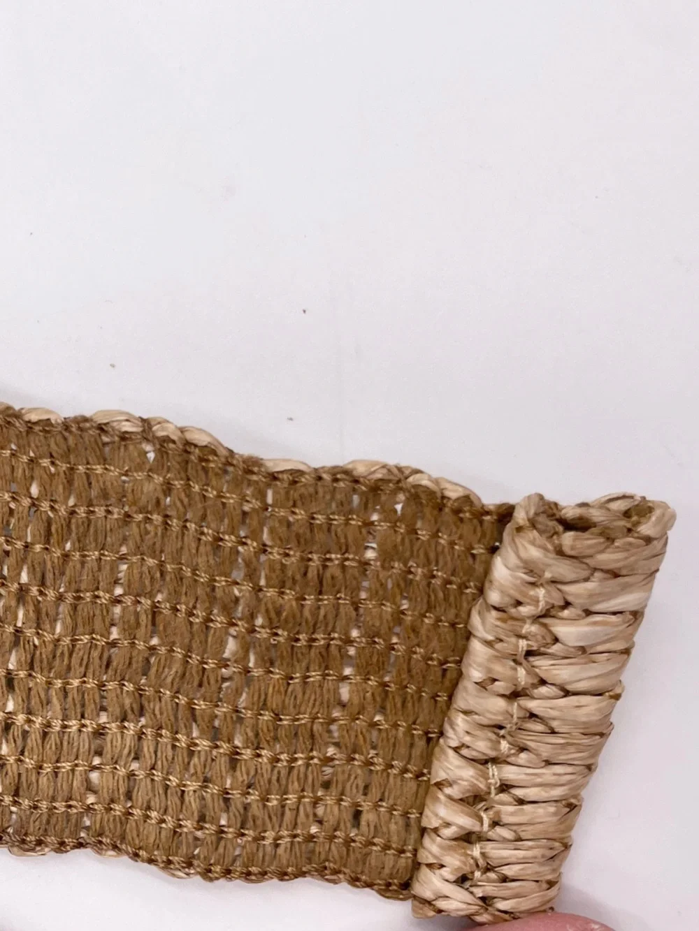 NEW Zara Woven Raffia Belt Ombre Resin Buckle Stretchy Bohemian Festival Indie